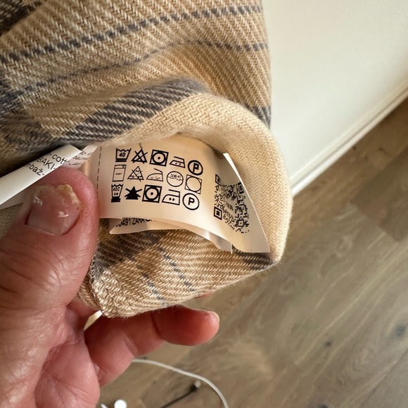 Zara Girls Cream Tan And Gray Flannel Shirt NWT - Picture 6 of 7